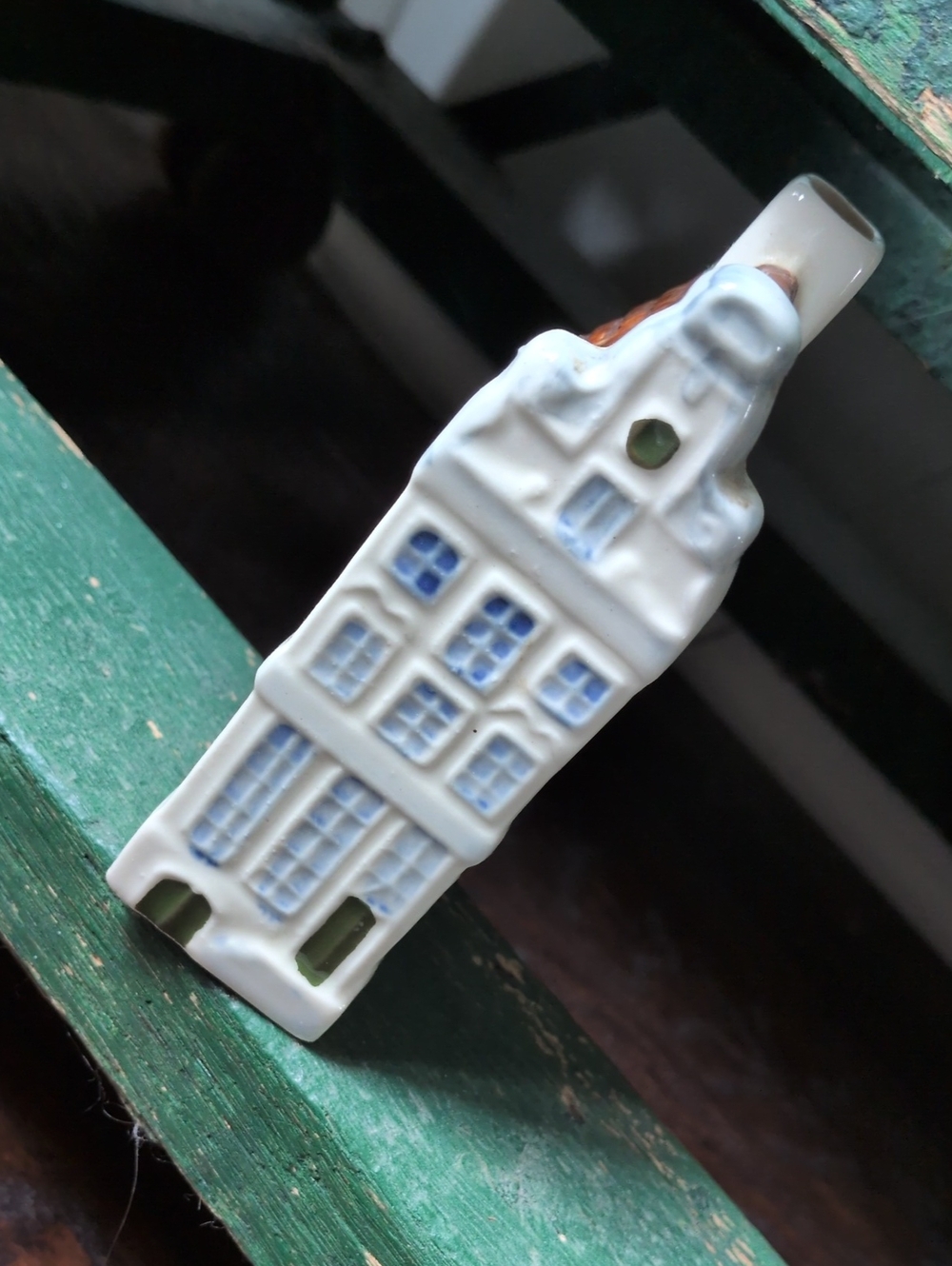 Vintage Handpainted Blue & White Porcelain Delft Dutch Canal House Amsterdam #81